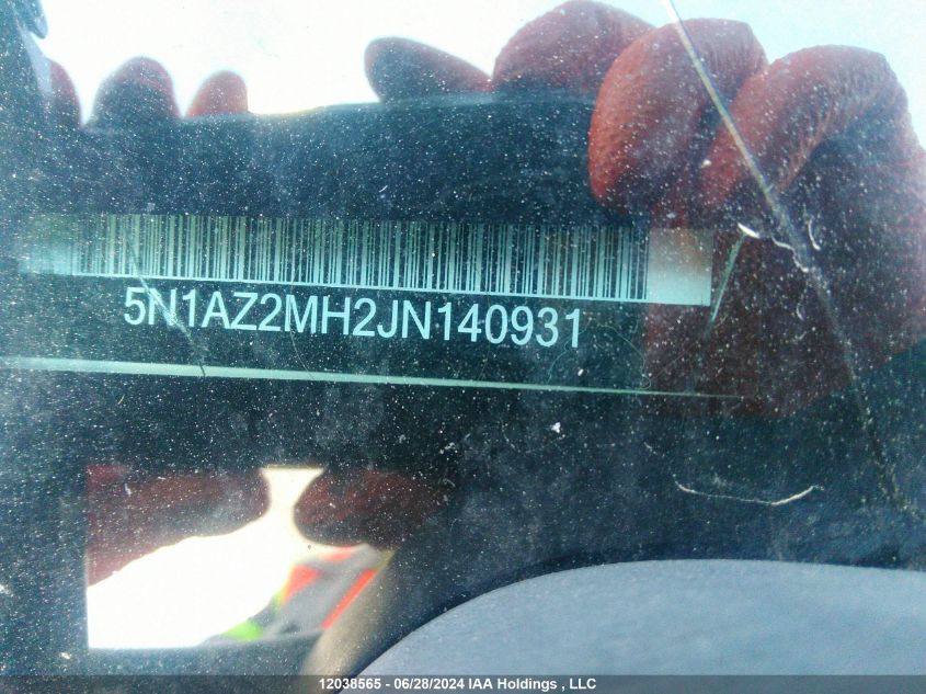 2018 Nissan Murano Platinum VIN: 5N1AZ2MH2JN140931 Lot: 12038565