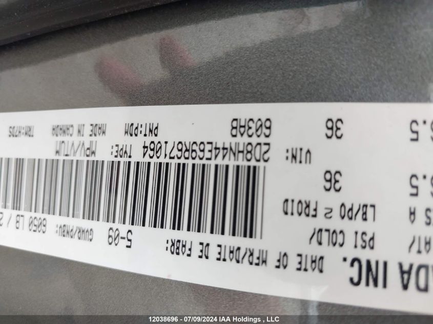 2009 Dodge Grand Caravan Se VIN: 2D8HN44E69R671064 Lot: 12038696