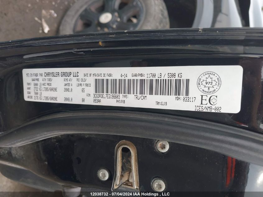 2014 Ram 3500 Laramie VIN: 3C63R3EL7EG196603 Lot: 12038732