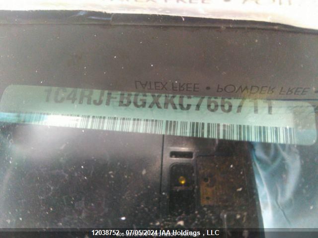 2019 Jeep Grand Cherokee Limited VIN: 1C4RJFBGXKC766711 Lot: 12038752