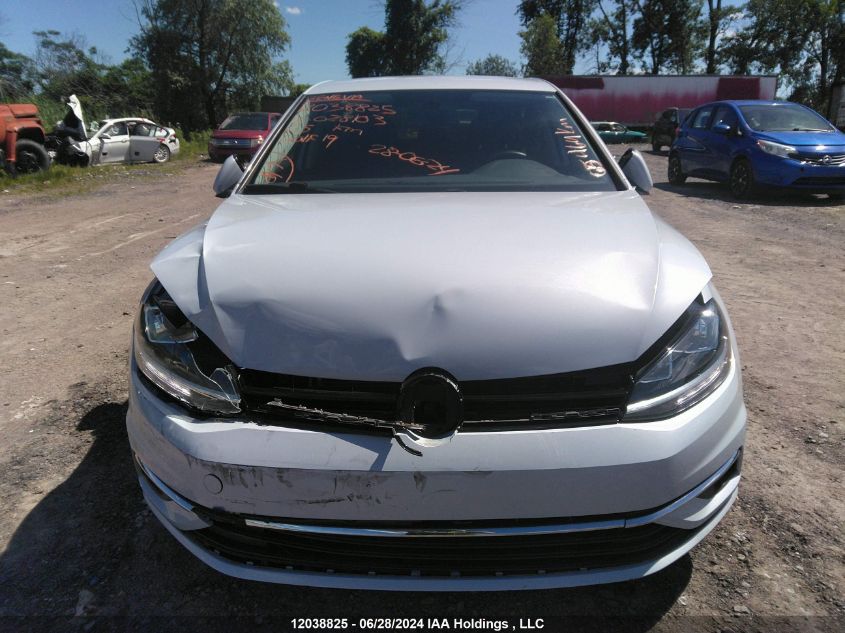 2019 Volkswagen Golf VIN: 3VWG57AU6KM028103 Lot: 12038825