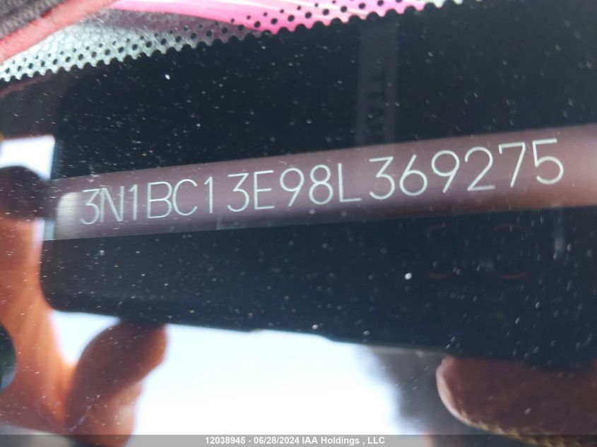 2008 Nissan Versa S/Sl VIN: 3N1BC13E98L369275 Lot: 12038945