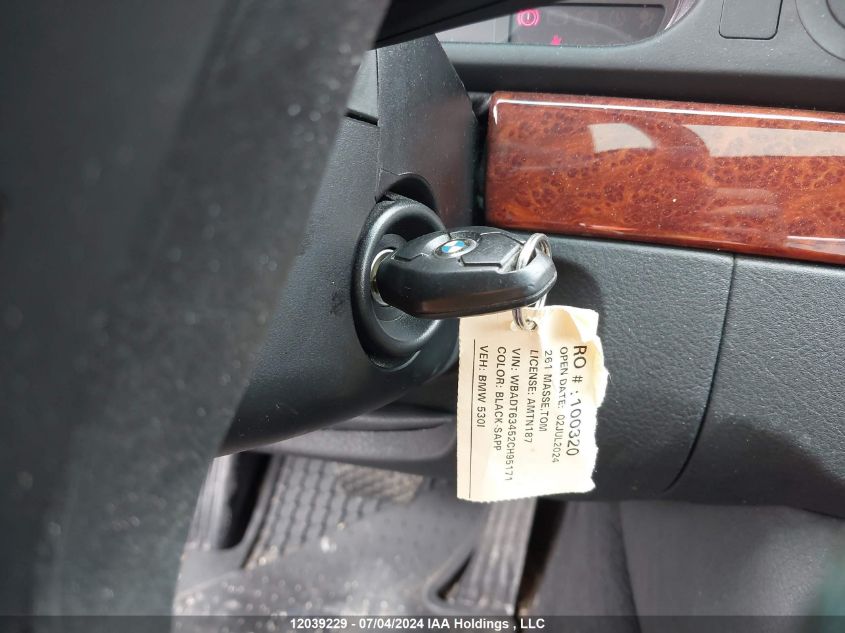 2002 BMW 530 I Automatic VIN: WBADT63452CH95171 Lot: 12039229