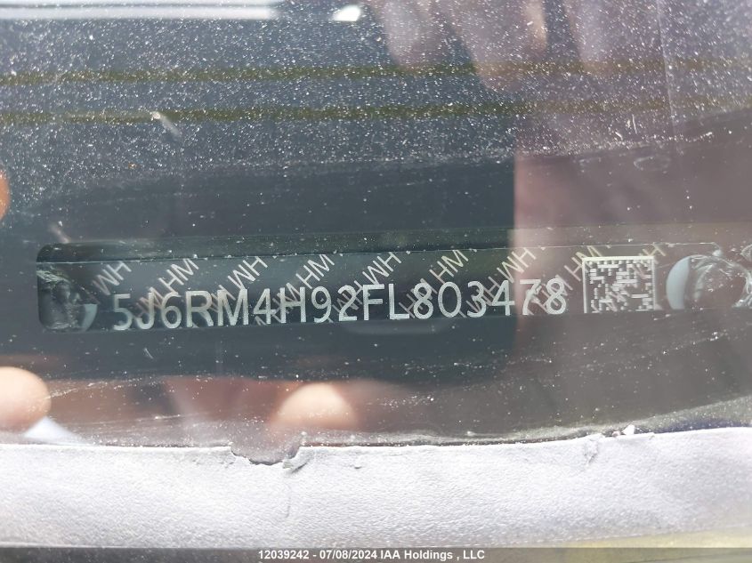 2015 Honda Cr-V Touring VIN: 5J6RM4H92FL803478 Lot: 12039242