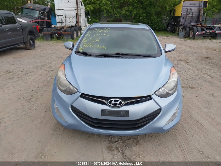 2013 Hyundai Elantra Gls VIN: KMHDH6AE4DU021838 Lot: 12039311