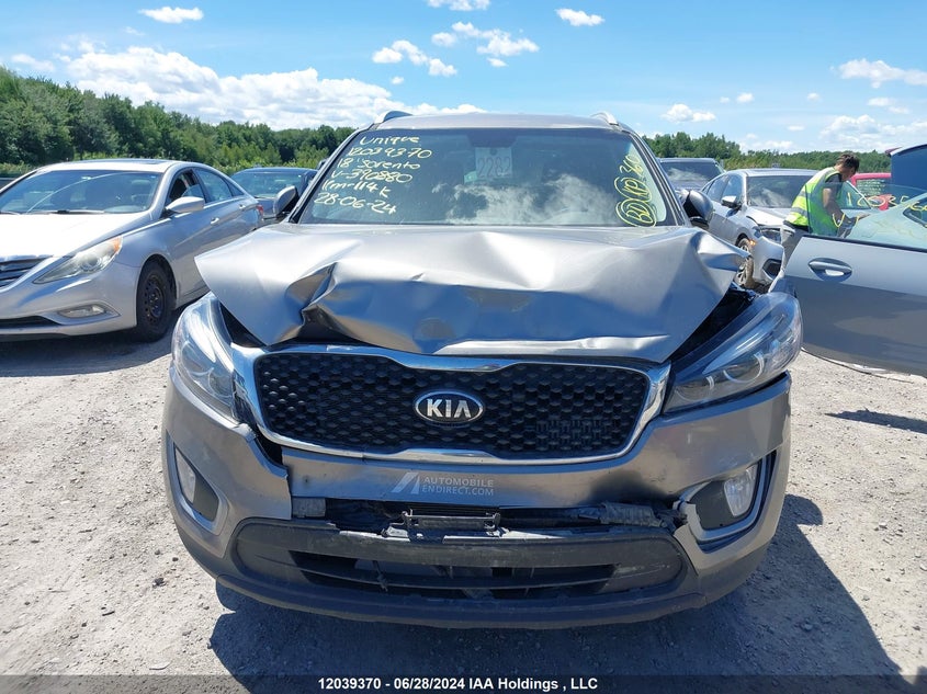 2018 Kia Sorento VIN: 5XYPGDA12JG390880 Lot: 12039370