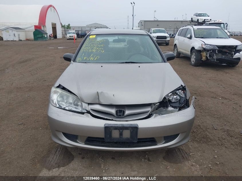 2004 Honda Civic Sdn VIN: 2HGES16384H939245 Lot: 12039460
