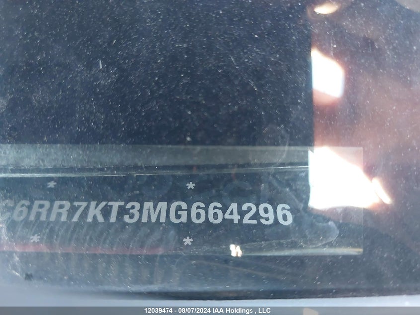 2021 Dodge Ram 1500 VIN: 3C6RR7KT3MG664296 Lot: 12039474