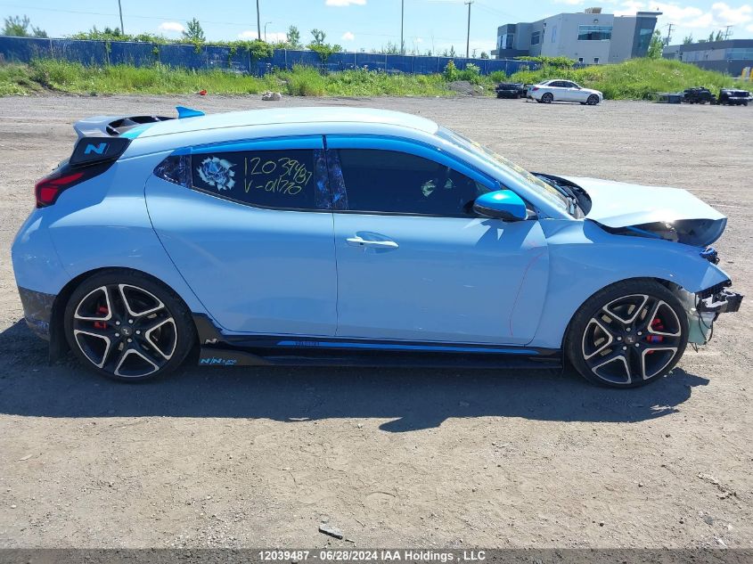 2022 Hyundai Veloster N VIN: KMHT36AH4NU011770 Lot: 12039487