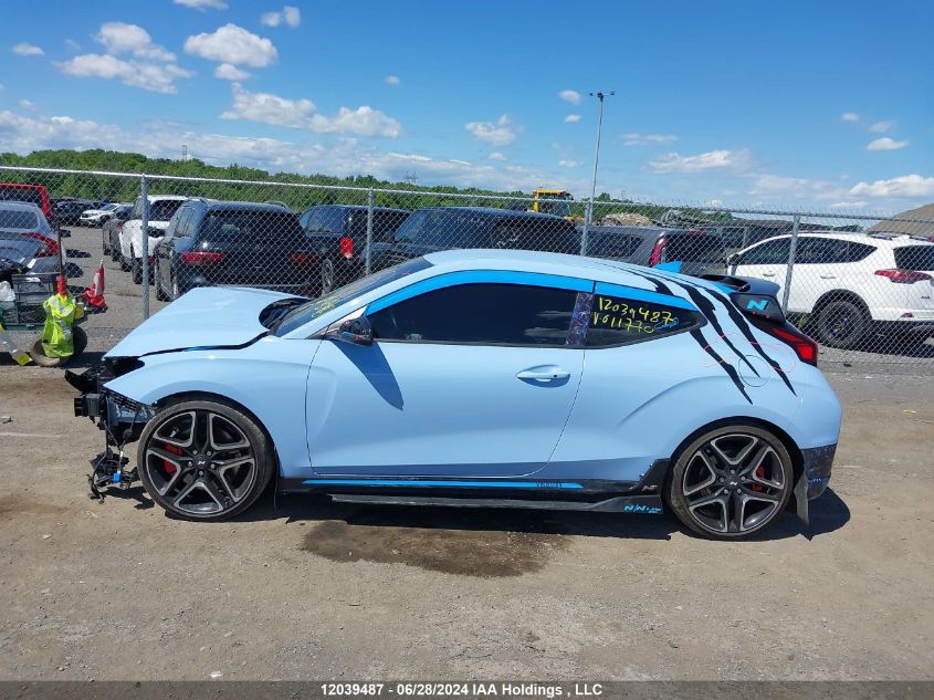 2022 Hyundai Veloster N VIN: KMHT36AH4NU011770 Lot: 12039487