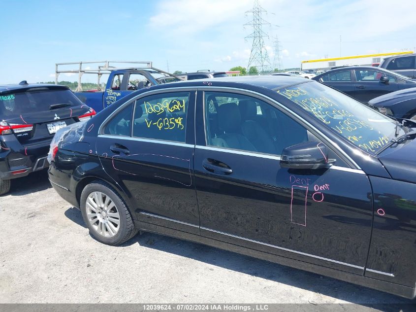 2012 Mercedes-Benz C-Class VIN: WDDGF8FB1CA613575 Lot: 12039624