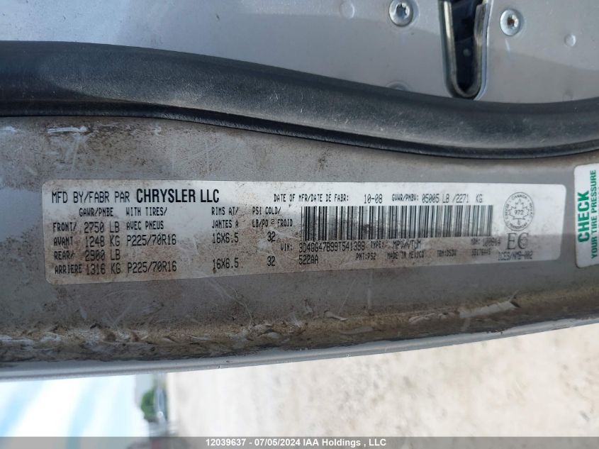 2009 Dodge Journey Se VIN: 3D4GG47B99T541396 Lot: 12039637