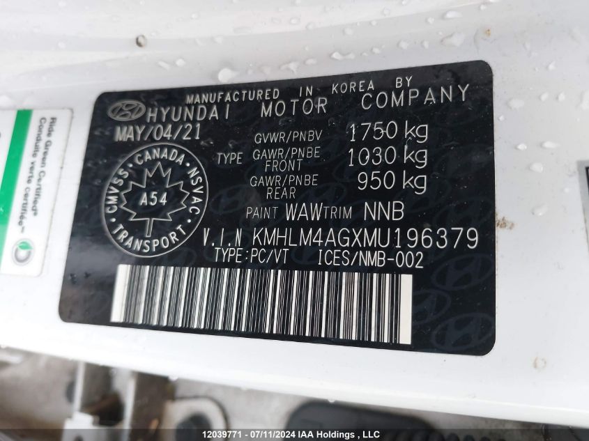 2021 Hyundai Elantra Preferred Ivt With Sun And Tech Package VIN: KMHLM4AGXMU196379 Lot: 12039771