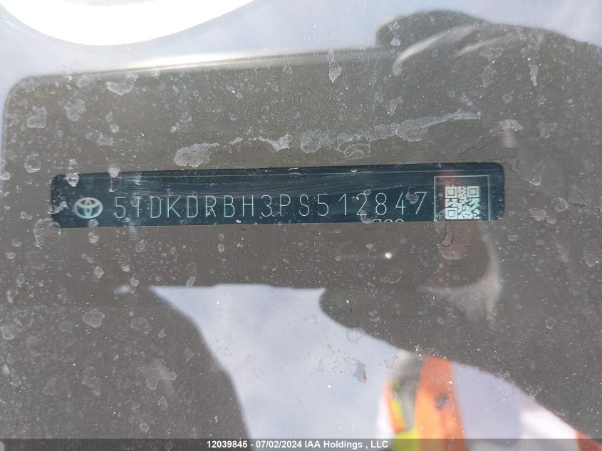 2023 Toyota Highlander L/Le/Xle/Limited/Platinum/Xse VIN: 5TDKDRBH3PS512847 Lot: 12039845