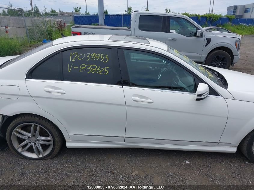 2013 Mercedes-Benz C-Class VIN: WDDGF8AB6DA838325 Lot: 12039855