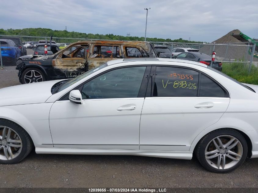 2013 Mercedes-Benz C-Class VIN: WDDGF8AB6DA838325 Lot: 12039855
