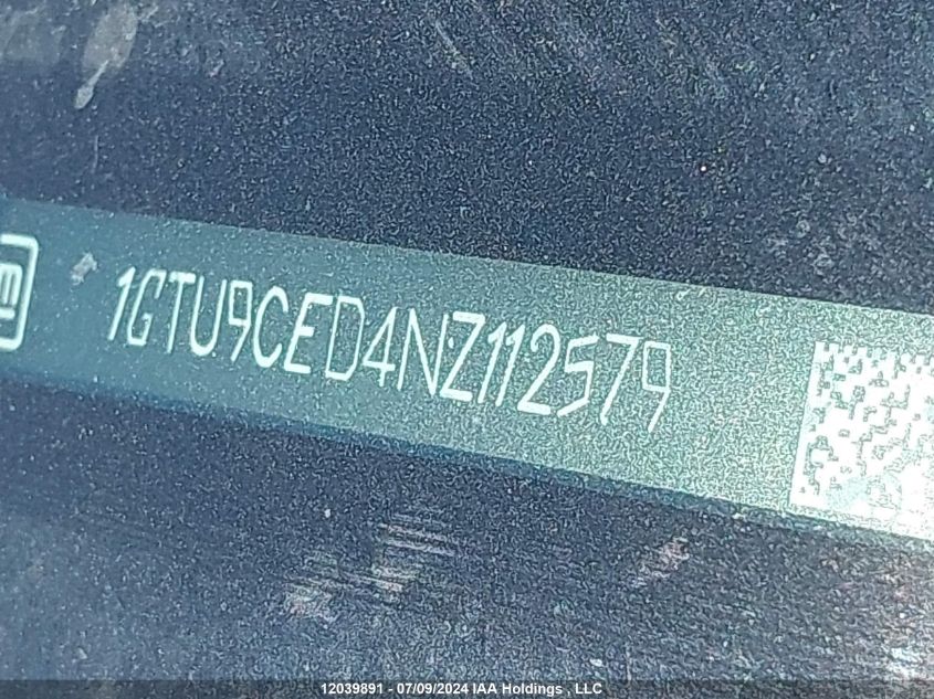 2022 GMC Sierra 1500 Limited VIN: 1GTU9CED4NZ112579 Lot: 12039891