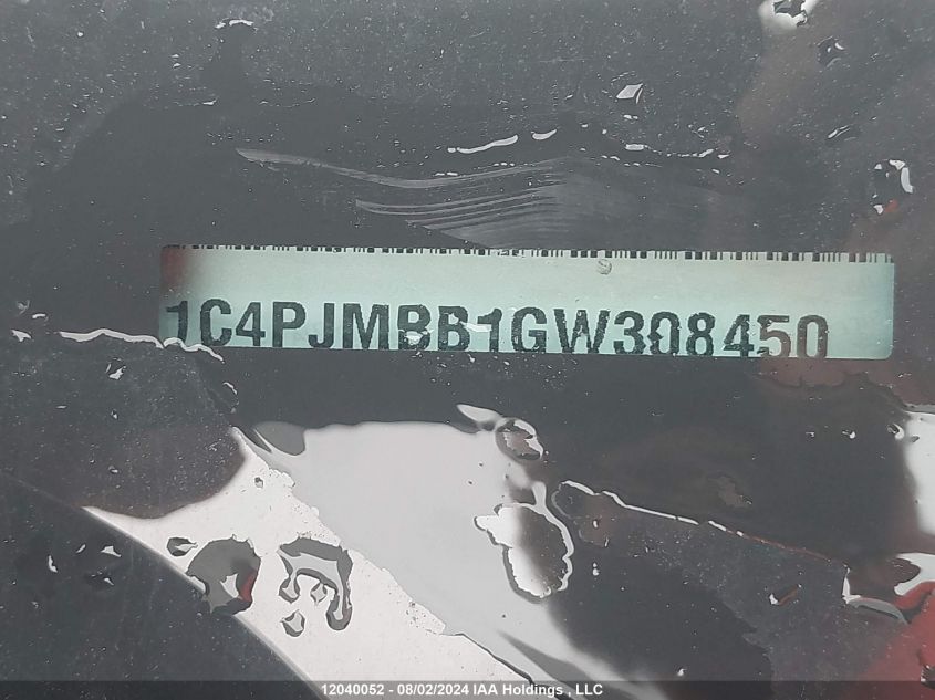 2016 Jeep Cherokee Trailhawk VIN: 1C4PJMBB1GW308450 Lot: 12040052