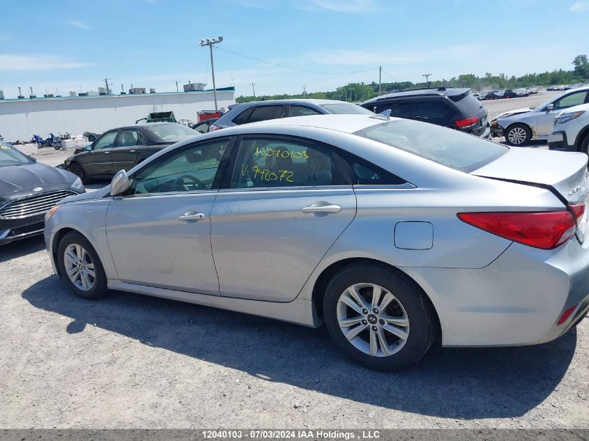 2014 Hyundai Sonata Gls VIN: 5NPEB4AC7EH942072 Lot: 12040103