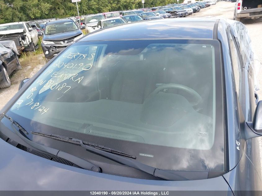 2019 Hyundai Elantra Se VIN: KMHD74LF2KU890187 Lot: 12040190