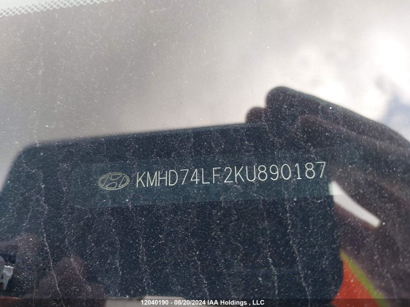 2019 Hyundai Elantra Se VIN: KMHD74LF2KU890187 Lot: 12040190