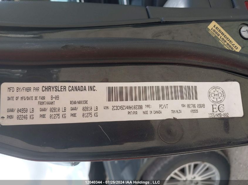 2010 Chrysler 300 Touring VIN: 2C3CA5CV4AH102398 Lot: 12040344