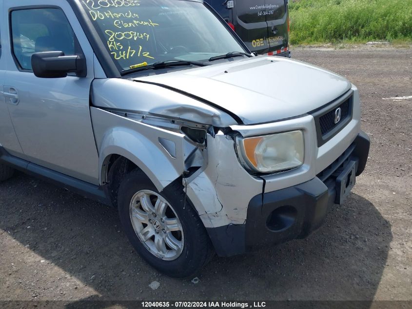 2006 Honda Element Ex VIN: 5J6YH17726L800949 Lot: 12040635