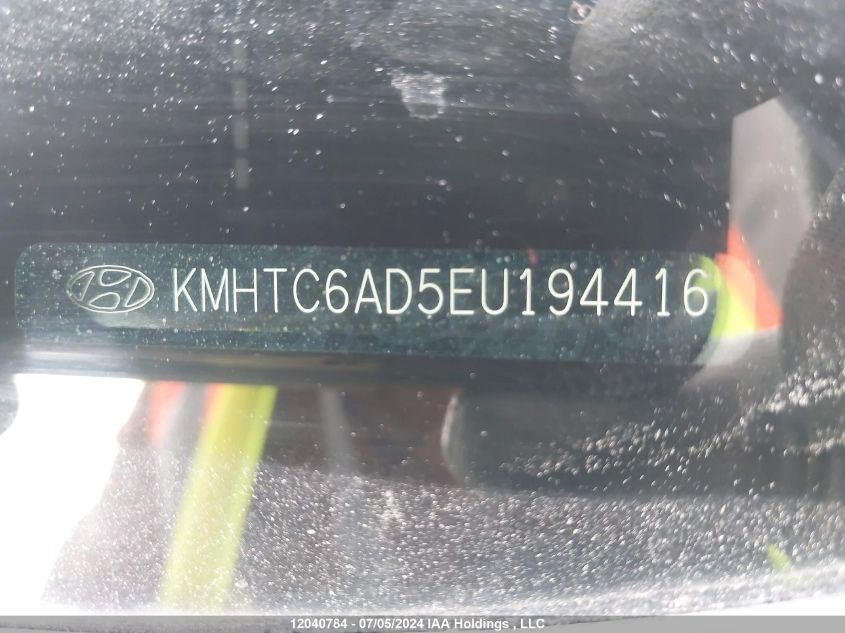 2014 Hyundai Veloster VIN: KMHTC6AD5EU194416 Lot: 12040784