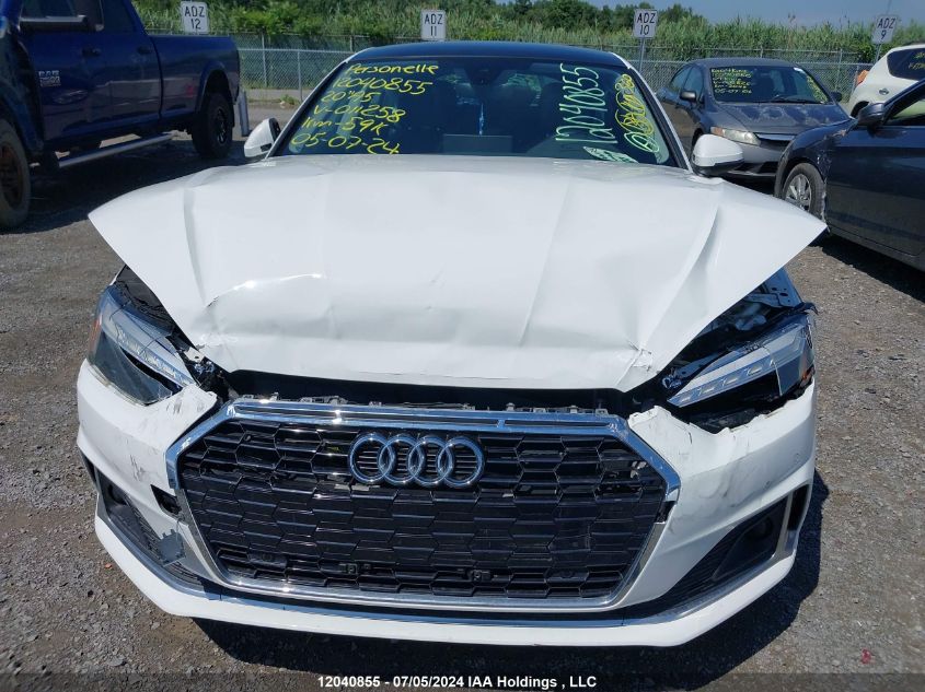 2020 Audi A5 Premium VIN: WAUANCF57LA011258 Lot: 12040855