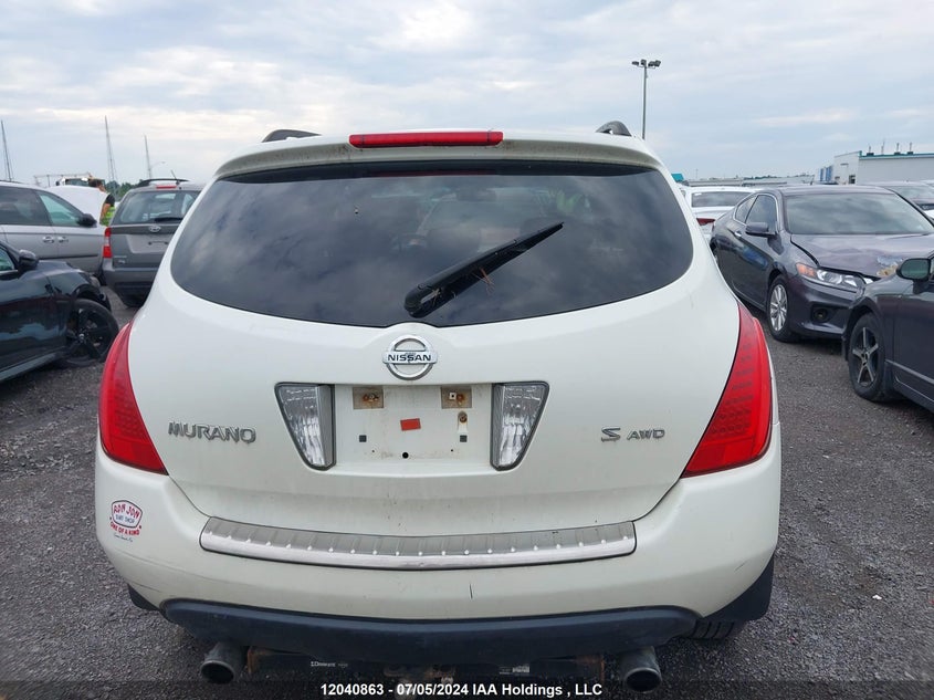 2007 Nissan Murano Sl/Se/S VIN: JN8AZ08W07W637047 Lot: 12040863