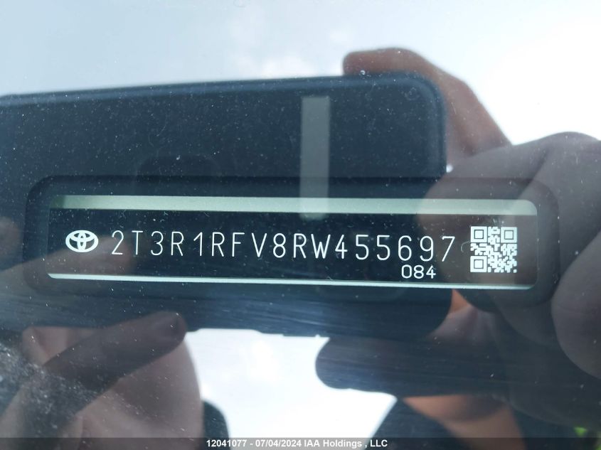 2024 Toyota Rav4 VIN: 2T3R1RFV8RW455697 Lot: 12041077