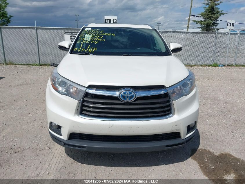 2014 Toyota Highlander Hybrid Limited/Ltd Platnm VIN: 5TDDCRFHXES006094 Lot: 12041205
