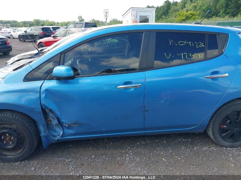 2013 Nissan Leaf S/Sv/Sl VIN: 1N4AZ0CP3DC424382 Lot: 12041226