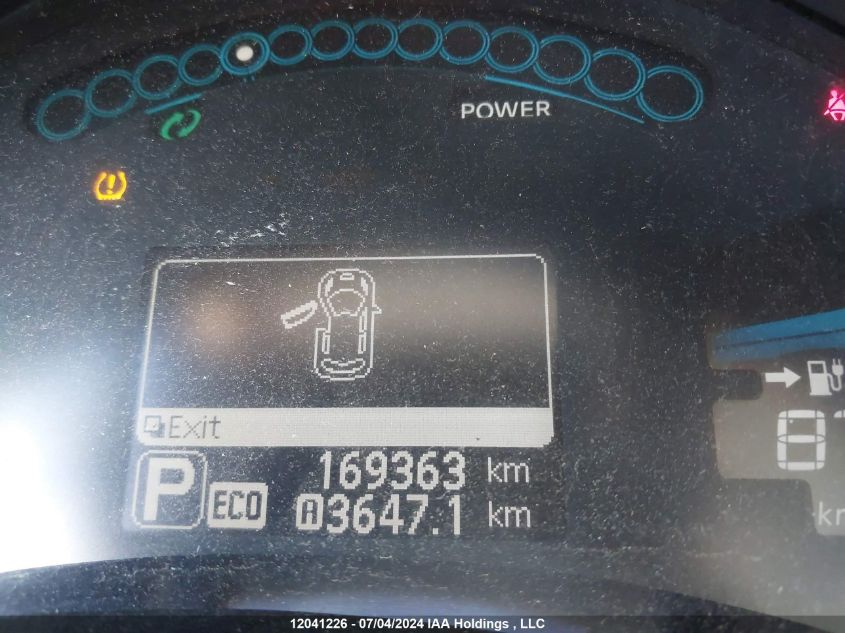 2013 Nissan Leaf S/Sv/Sl VIN: 1N4AZ0CP3DC424382 Lot: 12041226