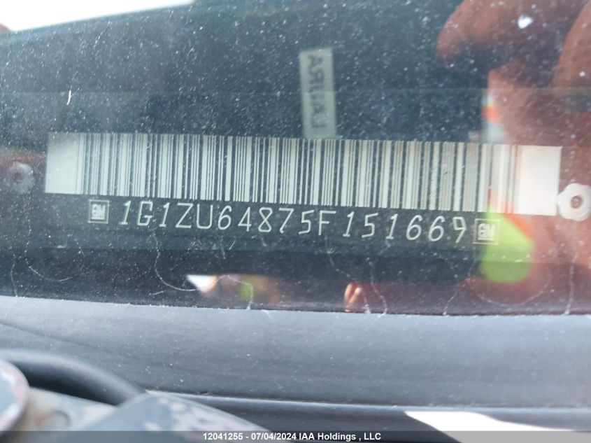 2005 Chevrolet Malibu Maxx VIN: 1G1ZU64875F151669 Lot: 12041255