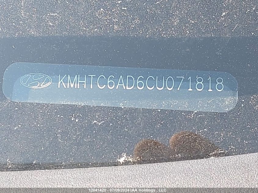 2012 Hyundai Veloster VIN: KMHTC6AD6CU071818 Lot: 12041420