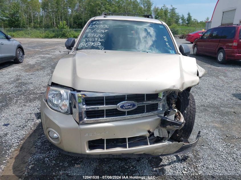 2010 Ford Escape Xlt VIN: 1FMCU9DG0AKB87240 Lot: 12041535