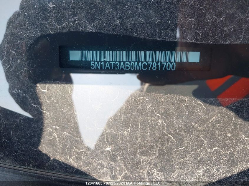 2021 Nissan Rogue VIN: 5N1AT3AB0MC781700 Lot: 12041665