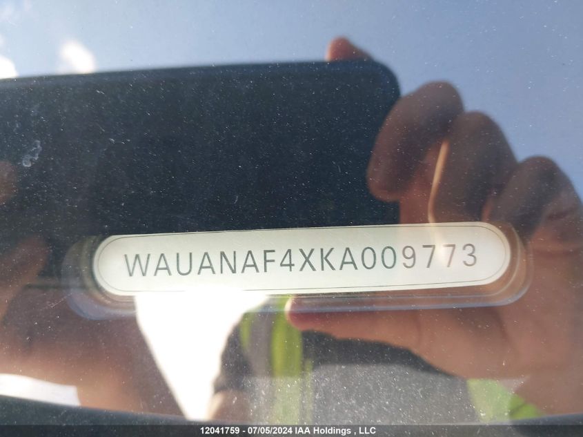 2019 Audi A4 Komfort VIN: WAUANAF4XKA009773 Lot: 12041759
