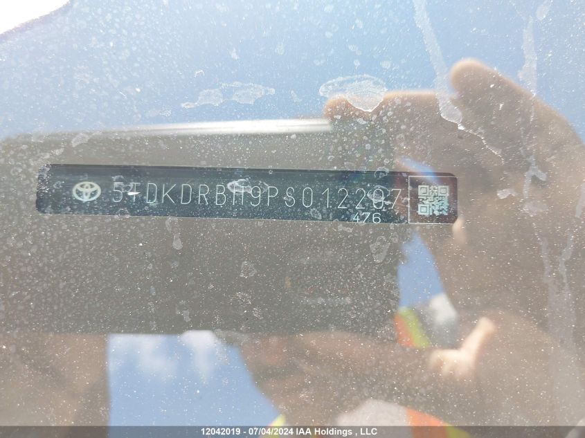 2023 Toyota Highlander L/Le/Xle/Limited/Platinum/Xse VIN: 5TDKDRBH9PS012207 Lot: 12042019