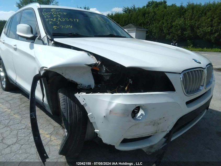 2013 BMW X3 xDrive28I VIN: 5UXWX9C56D0A23517 Lot: 12042158