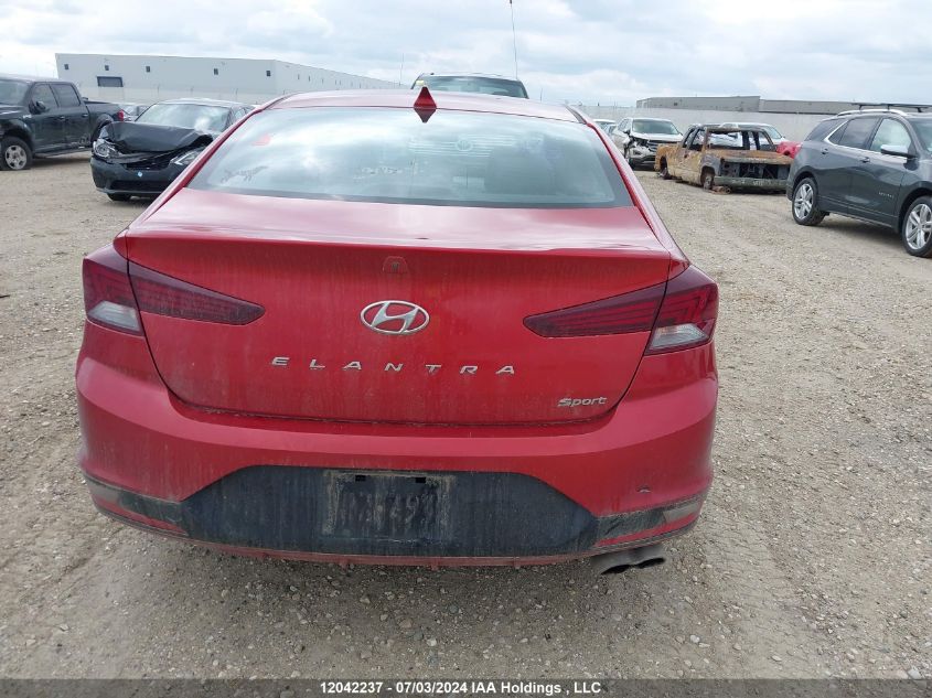 2019 Hyundai Elantra Sport VIN: KMHD04LB6KU889724 Lot: 12042237