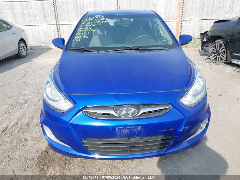 2014 Hyundai Accent Gls/Se VIN: KMHCU4AE2EU646607 Lot: 12042517