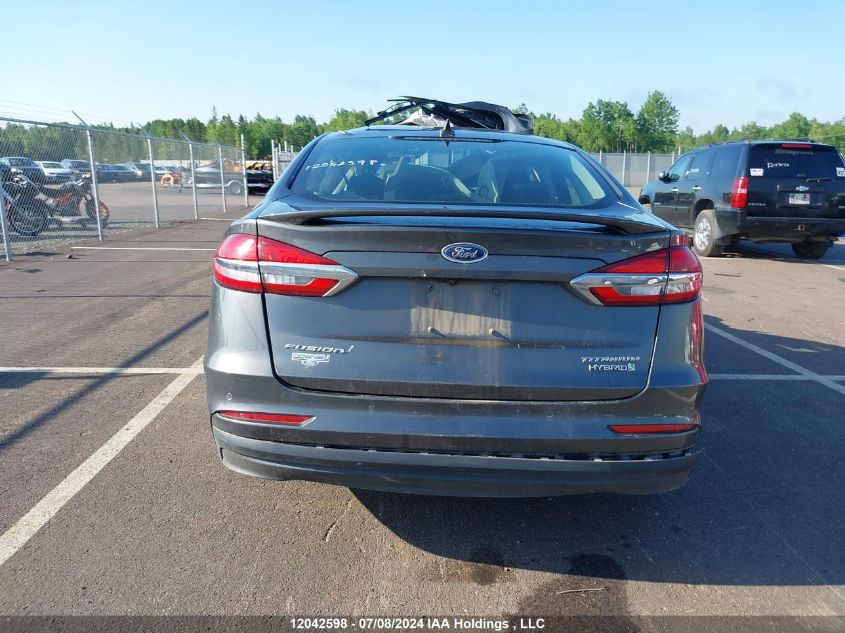 2019 Ford Fusion Hybrid Titanium VIN: 3FA6P0RUXKR190961 Lot: 12042598
