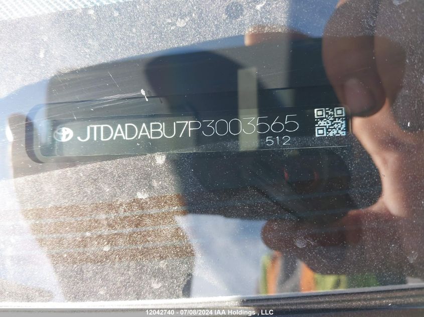 2023 Toyota Prius Limited VIN: JTDADABU7P3003565 Lot: 12042740