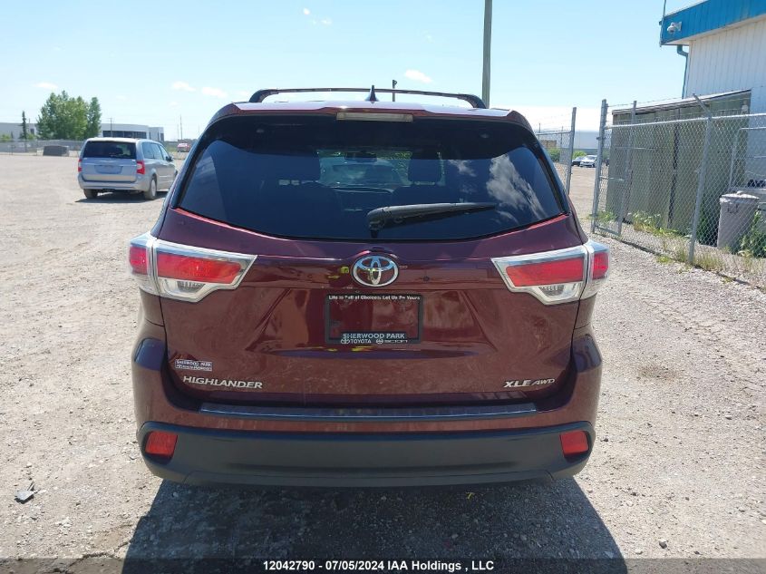 2015 Toyota Highlander Xle VIN: 5TDJKRFH3FS182802 Lot: 12042790