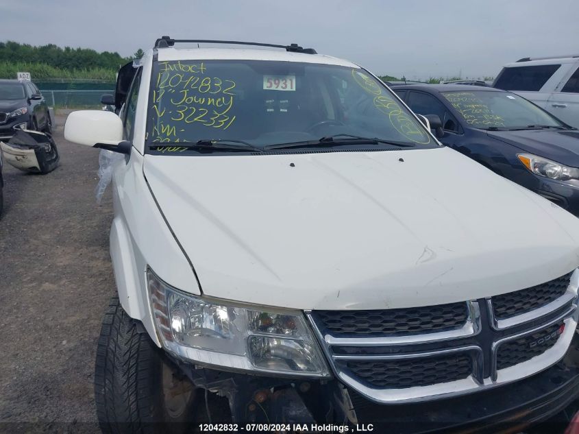 2012 Dodge Journey VIN: 3C4PDCCG3CT322331 Lot: 12042832
