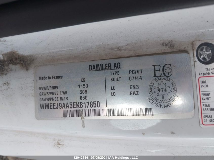 WMEEJ9AA5EK817850 2014 Smart Fortwo