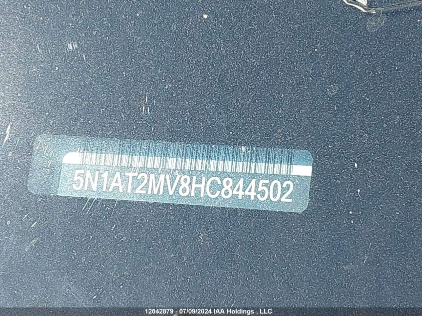 2017 Nissan Rogue VIN: 5N1AT2MV8HC844502 Lot: 12042879