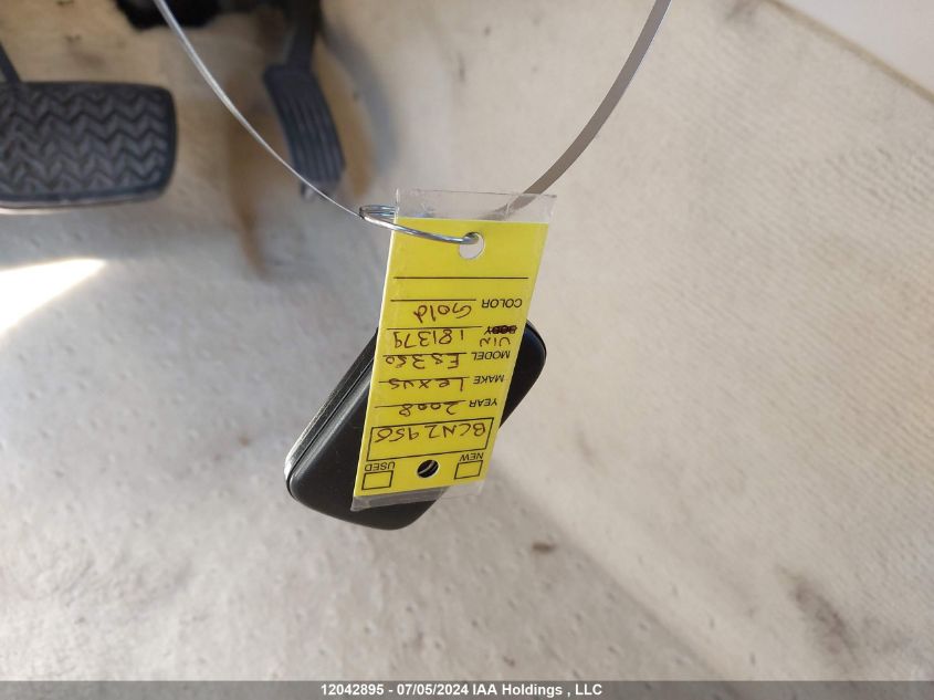 2008 Lexus Es 350 350 VIN: JTHBJ46GX82181379 Lot: 12042895